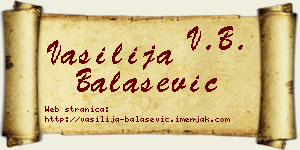 Vasilija Balašević vizit kartica